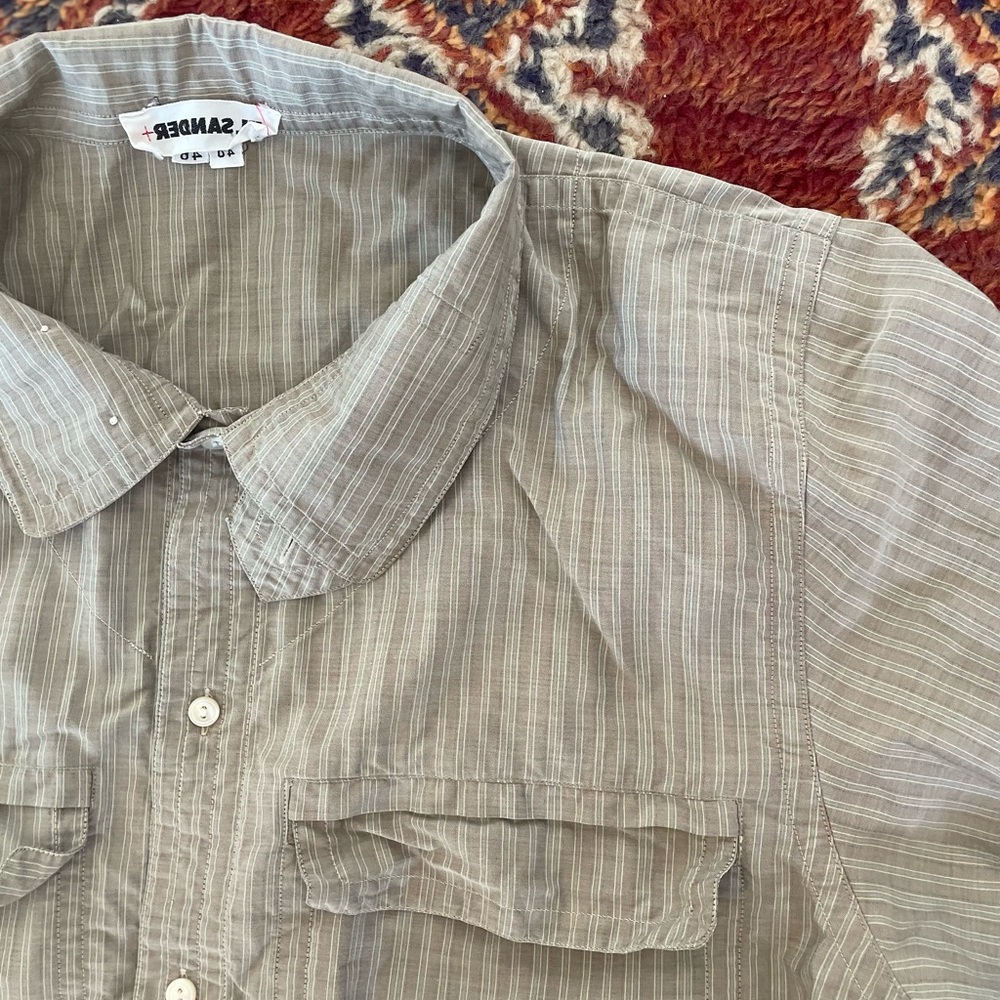 Cool, vintage Jil Sander button up w/ interesting stripe detail